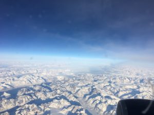The view from the plane over Greenland, as I was finally on my way back home.