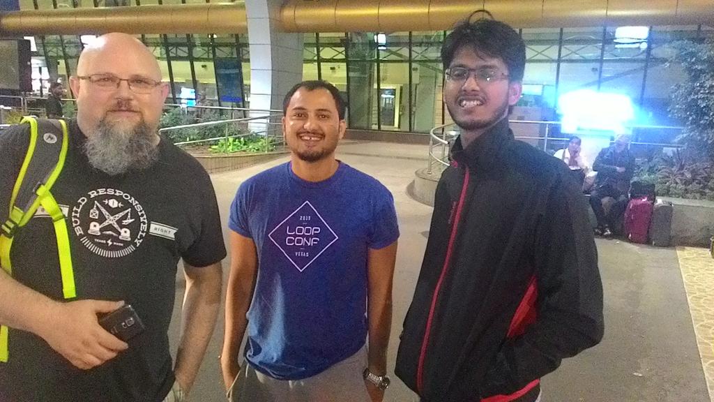 Topher, Joshua, and Kumar at the Pune Airport at 4am