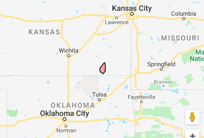 Map of Kansas with St. Lucia overlaid.