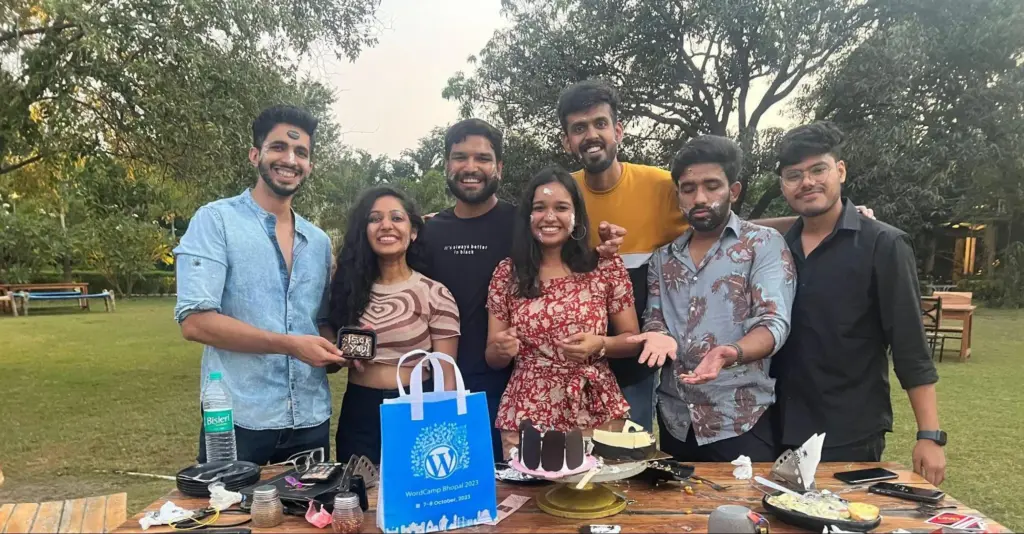 Friends aka team members celebrating success of WCBhopal 2023 Peers turned Friends from WordPress Bhopal celebrating success of WordCamp Bhopal 2023!